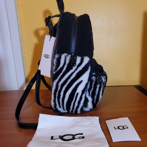 UGG Dannie II Mini Sheepskin Zebra Backback - Picture 5 of 10